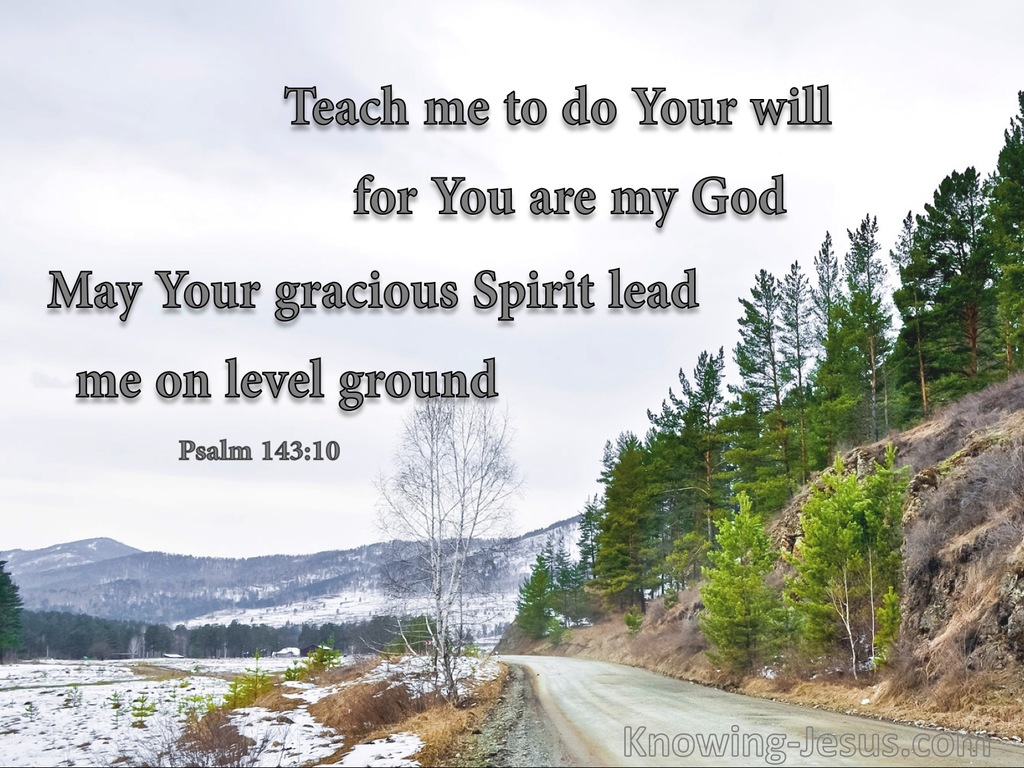 Psalm 143:10 Teach Me To Do Your Will (gray)